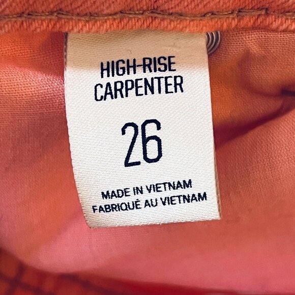 BDG Urban Outfitters High Rise Carpenter Jeans Pants Pink Denim 26 Womens - Picture 6 of 16